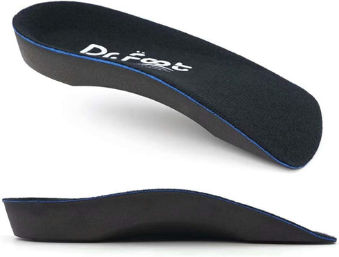 Dr. Foot's 3/4 Length Orthotic Inserts, Self-Adhesive Half Shoe Insoles for Flat Feet, Plantar Fasciitis, Fallen Arches, Over-Pronation, Heel Spur...