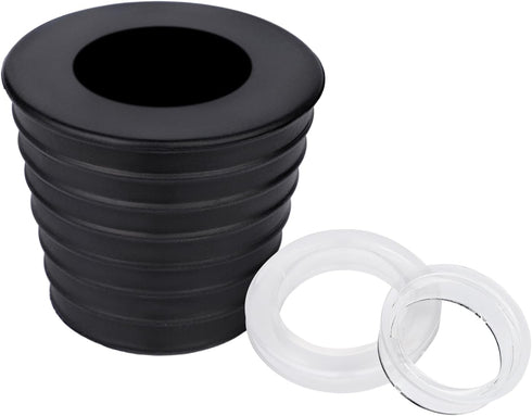 SAVITA Patio Table Umbrella Hole Ring, Silicone Black Table Umbrella Hole Plug Cone with Transparent Umbrella Hole Ring Fits Parasol Poles 1.5 inc...
