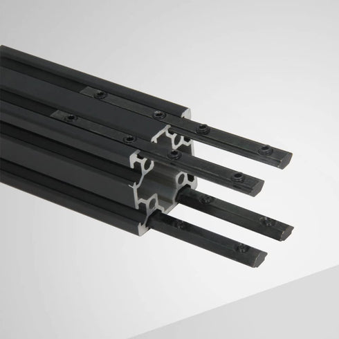 Straight Line Connector 3.9"Joint Bracket with M5 Screw for 0.24" Slot 2020 Series Aluminum Extrusion Profile, 10pcs/Pack (Black-Straight Bracket-...