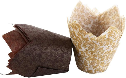 Cupcake Liner Baking Cups 100pcs 2 Colors Cake Wrapper Bakeware Muffin Baking Liner Grease-Proof Paper For Wedding Birthday Party DIY Baking Tool...