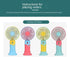 New Cartoon Fruit Handheld Fan USB Charging 2-speed Wind with base Portable Fan Summer Fan Gift fan (Dblue)...