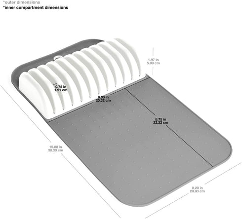 Madesmart Premium Antimicrobial Classic Large Knife Mat Soft-Grip, Non-Slip Drawer, Long-Lasting Home Organization, EPA Certified, White...