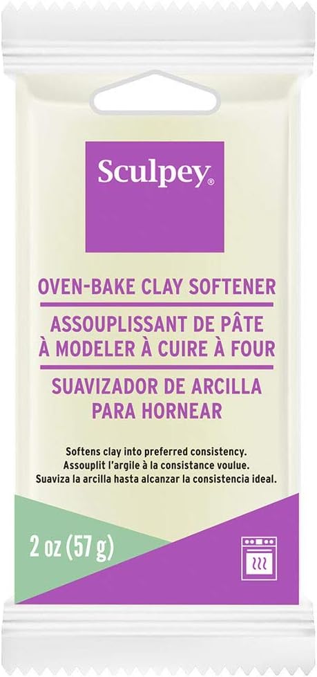 Sculpey Oven Bake Clay Softener, Non Toxic, 2 oz. bar. No pigment so it will not affect clay color as you soften. Transforms the texture of firm c...