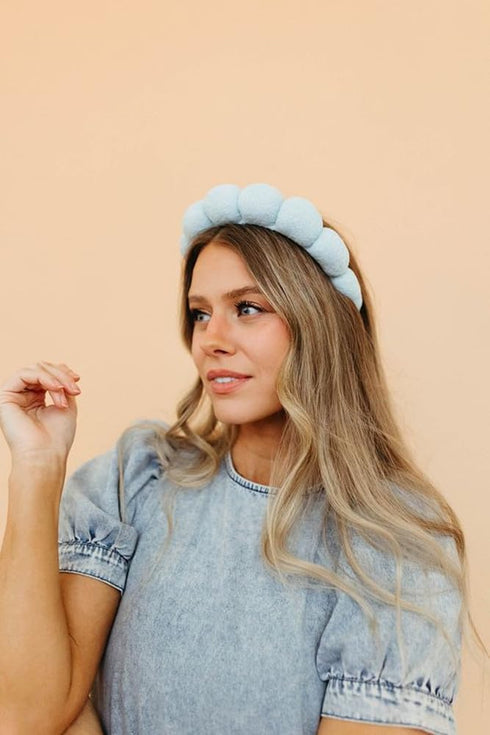 Spa Headband For Washing Face, Makeup Bubble Skin Care Hairhand, Puffy Grwm Get Ready Hair Band, Preppy Skincare Self Care Gifts For Women Teen Gi...