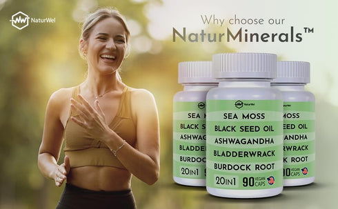 Black Seed Oil 3000mg Sea Moss 3000mg Ashwagandha 1000mg Turmeric 1000mg Burdock 1000mg Bladderwrack 1000mg & Elderberry Manuka Chlorophyll Dandel...