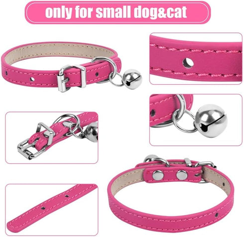 ChengFu XXS Dog Collar Teacup Dog Collar, Pink Dog Collar, Teacup Dog Collar for Small Dogs Cats, Pink, 3/8 inch Width...