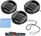 77mm Lens Cap Bundle, 3 Pack Universal Snap on Front Centre Pinch Lens Cover Set with Microfiber Lens Cleaning Cloth for Canon Nikon Sony Olympus ...