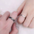 Matching Promise Rings for Couples Love Forever Wedding Bands Sets for Him and Her Black White Sterling Silver Plated Open Adjustable Stackable Ri...