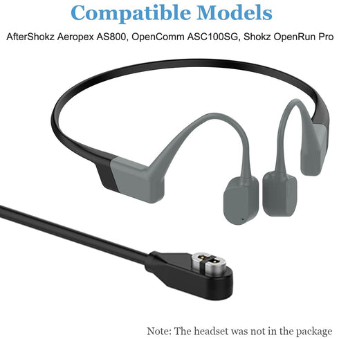 Magnetic Charging Cable Compatible with AfterShokz Aeropex AS800 OpenComm ASC100SG Bluetooth Headphones Accessories USB Fast Charger Cord 3.3ft (2...