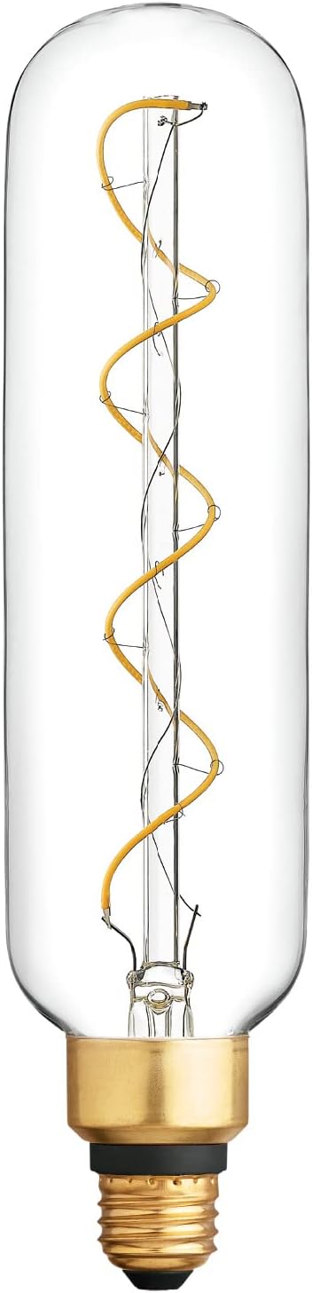 GE Vintage Style LED Light Bulb, 40 Watt, Clear Finish, Warm Candle Light, T20 Tube Light...