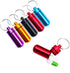 Purple Pill Organizer Mini Pill Box, Metal Pill Box Emergency Medicine Drug Box Tank with Keychain Case Stainless Steel for Outdoor Travel Waterpr...