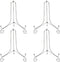 Artliving (4 pack 8" Iron Large Plate Stand, Silver Iron Easel Plate Display Photo Holder Stand, Displays Picture Frames, Cookbooks, Decorative Pl...