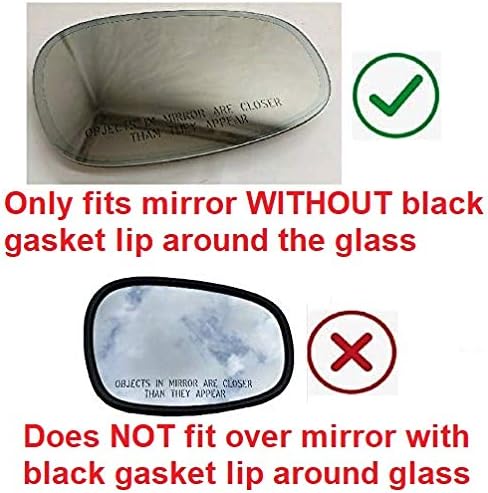 Check Size - New Replacement Mirror Glass with Full Size Adhesive for BMW 128 135 323 328 335 M3 Passenger Side View Right RH...