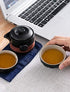 Travel Set KungFu Tea Black 200ml Pot Cups with Black Portable Packaging Bag...
