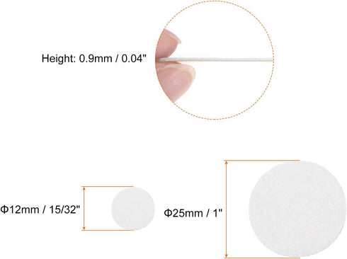 Round Adhesive Felt Circles Set, 12/25mm 15/32"/1" Pre Cut Felt Craft Stickers Non-Woven Mini Felt Fabric Circles for DIY Sewing Handcraft Cut Pro...
