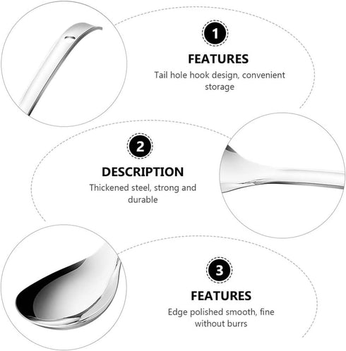 Cabilock Stainless Steel Rice Paddle Rice Cooker Spoon Rice Servers Soup Ladle Oil Skimmer Spoon for Rice Maker Soup Cooking...