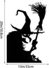 Halloween Window Decoration Giant Witch Window Posters Window Clings Halloween Spooky Cemetery Witch Wall Decals Creepy Silhouette for Halloween D...