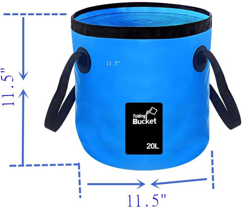 Collapsible Buckets, Camping Water Storage Container 5 Gallon(20L) Portable Folding Bucket Wash Basin for Travelling Camping Hiking Fishing Boatin...