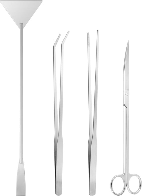 Aquascape Tools Aquarium Kit - 4PCS Terrarium Supplies Include Long Tweezers for Terrarium, Feeding Tongs, Aquarium Scissors, Aquarium Algae Scrap...