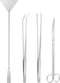 Aquascape Tools Aquarium Kit - 4PCS Terrarium Supplies Include Long Tweezers for Terrarium, Feeding Tongs, Aquarium Scissors, Aquarium Algae Scrap...