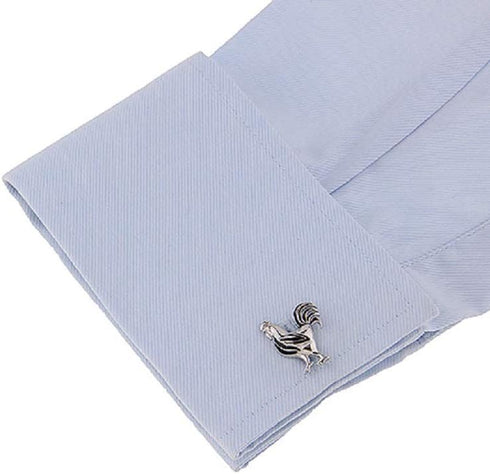 Chicken Rooster Pair Cufflinks in a Presentation Gift Box & Polishing Cloth...