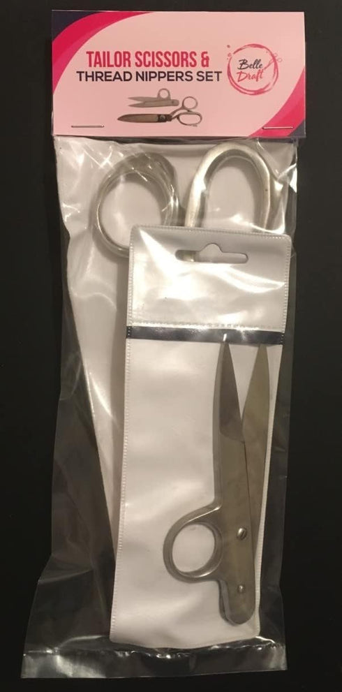 Tailor Scissors and Thread Nippers Set - Includes 8" Heavy Duty Tailor Scissors and 4.5" Thread Nippers...