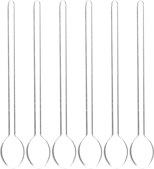 STOBAZA 6Pcs Coffee & Espresso Spoons Glass Stirring Teaspoons 5.58 Inches Stirring Rod Mixing Spoon Ice Tea Stirrers for Coffee Tea Sugar Home Ba...