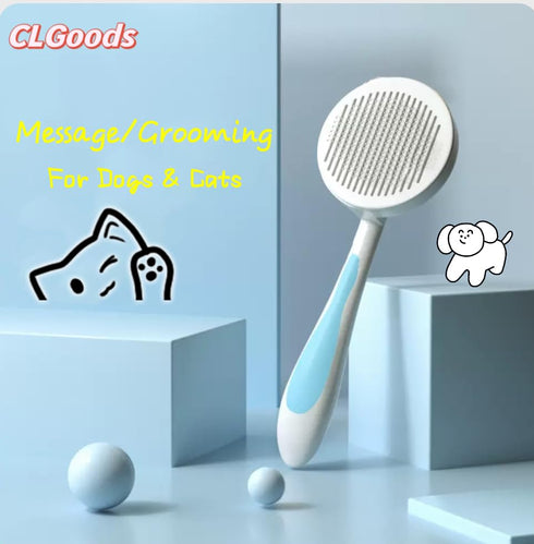 Pet Grooming Comb with One-Button De-Shedding, Pet Dematting Comb?Dogs Comb?Pet Comb...