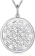 PRAYMOS Flower of Life Necklace Coin Necklace for Women CZ Circle Pendant…...