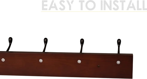 Wall Mount Coat Rack Coat Hooks, Wall hat Hanger,Walnut,2 Pack...