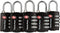 5 Pack TSA Luggage Locks with 4 Digit Combination – Heavy Duty Set Your Own Padlocks for Travel, Baggage, Suitcases & Backpacks - Black...