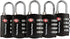 5 Pack TSA Luggage Locks with 4 Digit Combination – Heavy Duty Set Your Own Padlocks for Travel, Baggage, Suitcases & Backpacks - Black...