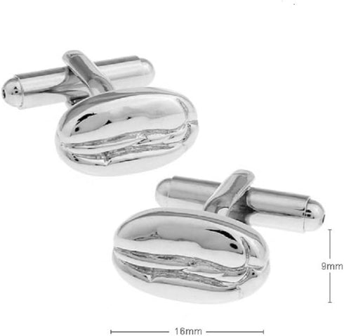 Coffee Bean Pair Cufflinks in a Presentation Gift Box & Polishing Cloth...