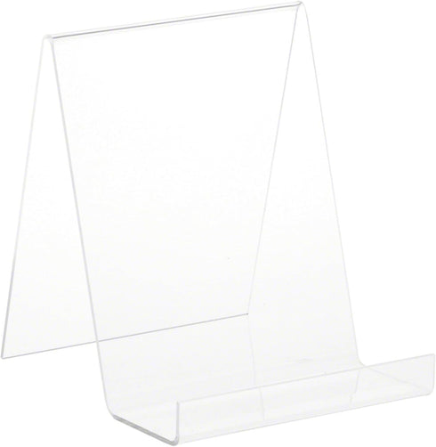 Plymor Clear Acrylic Flat Back Display Easel with 2.5" Box Ledge, 7.25" H x 6" W x 7" D...
