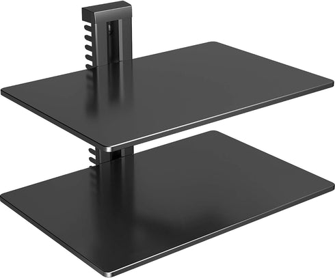 PERLESMITH Floating AV Shelf Double Wall Mount TV Shelf - Holds up to 17.6lbs - DVD DVR Component - Perfect for Xbox, Projector, WiFi Router, Game...