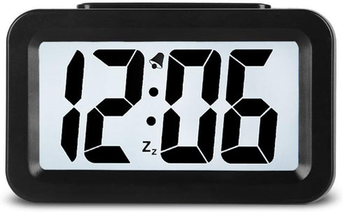 Hense Creative Nightlight Smart Light Alarm Clock Bedside Desk Table Electronic Clock Battery Operated Mute Luminous Alarm Clock with Adjustable L...