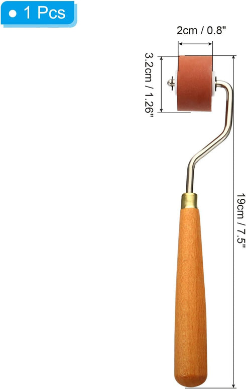 PATIKIL 0.8 Inch Rubber Roller Brayer, Anti Skid Hard Rubber Roller Tools for Wallpaper Art Craft Printing Printmaking Ink Stamping Tape Construct...