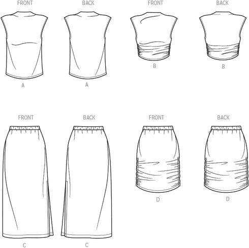 Simplicity Easy Misses' Knit Top and Skirt Sewing Pattern Packet, Code S9757, Sizes S-M-L-XL-XXL, Multicolor...