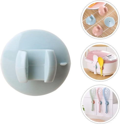 YARDWE 4Pcs Rice Cooker Spoon Holder Rice Spatula Suction Rack Spoon Storage Stand Kitchen Gadget for Rice Maker Cooker (Blue)...