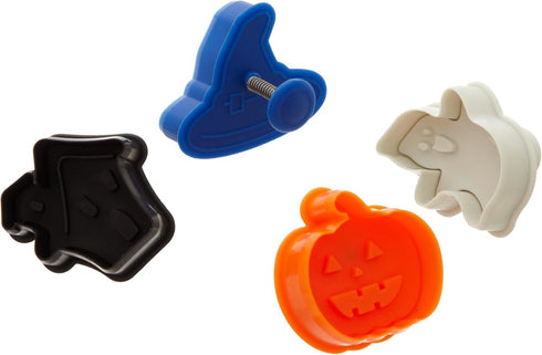Ateco Halloween Themed Plunger Cutters, Set of 4 Shapes for Cutting Decorations & Direct Embossing, Spring-loaded Handle, Food Safe Plastic...