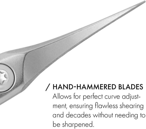 GERMANIKURE Professional Nail Cutter Scissors - FINOX Stainless Steel Nail Scissors - Curved for Nail Tips - Manicure Tools in Leather Case - Ethi...