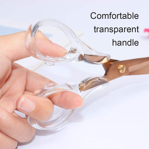 6.5" Acrylic Rose Gold Fabric Scissors Stainless Steel Office Craft Scissors Desk Stationery Paper Cutting Tool Tailor Shears for Sewing, Artwork,...