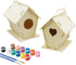 2 Set Unfinished Wooden Birdhouses Kit for Children to Build and Paint Bird House Kids DIY Arts Crafts Kits Bird Feeder Kit for Girls Boys Toddler...