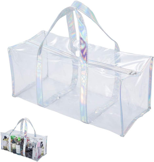 Clear Tote Bag Transparent Bag Stadium Approved Travel Gym See Through Toiletry Bag for Women...