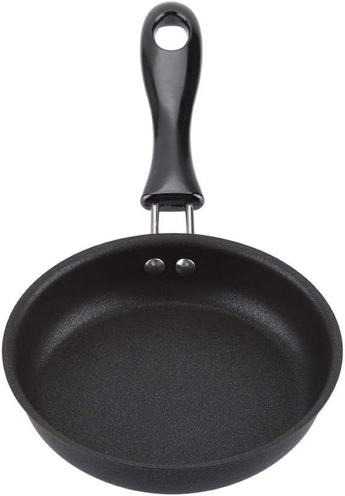 12cm Mini Round Frying Pan for Frying Eggs, Egg Pan Iron Coating Kitchen Cookware Household Small Kitchen Cooker, Black...