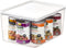 Rosanna Pansino x iDesign Recycled Plastic Kitchen Storage Bin with Lid, Clear Bin/Marshmallow Lid, 9" x 12" x 6"...