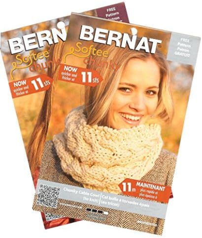 Bernat Softee Chunky Yarn Bundle Super Bulky Number 6, 3 Skeins, White 28005......