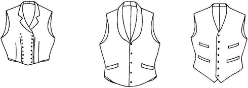 Folkwear Vintage Vests #222 Victorian 1800's Dress Vest Waistcoat Men's Ladies Reproduction Sewing Pattern (Pattern Only) folkwear222...