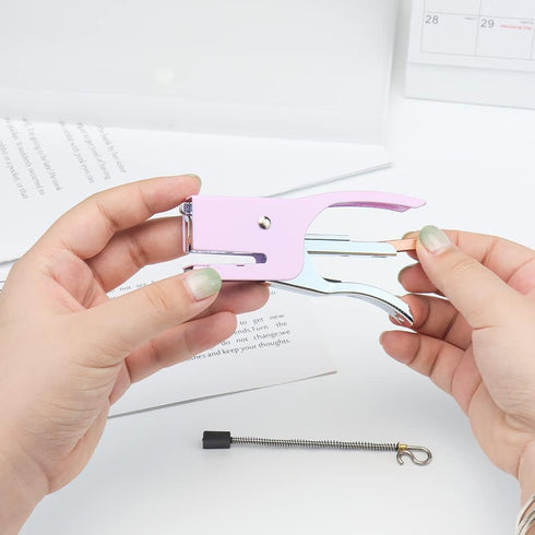 Purple Plier Stapler with #10 Staples Set, Cute Manual Stapler with 1000 No.10 Rose Gold Staples for Office and Home Desk Accessories Supplies (Pu...