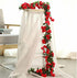 Lannu 2 Pack Artificial Rose Vine Flowers Fake Garland Ivy Flowers Silk Hanging Garland Plants for Home Wedding Party Decorations, (HOT Pink) (69h...